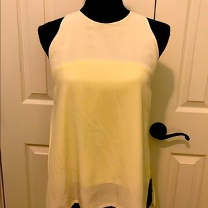 Line and Dot T back tank w zipper back